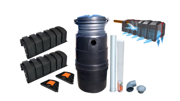 Przydomowa oczyszczalnia ścieków 600l GAMA PLASTIC, 1-2 osoby domek letniskowy 2 tunele
